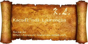 Kacsándi Laurencia névjegykártya